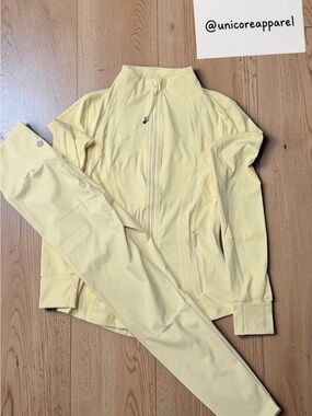 Lululemon Define Jacket + Leggings Set – Butter Cream – Brand New